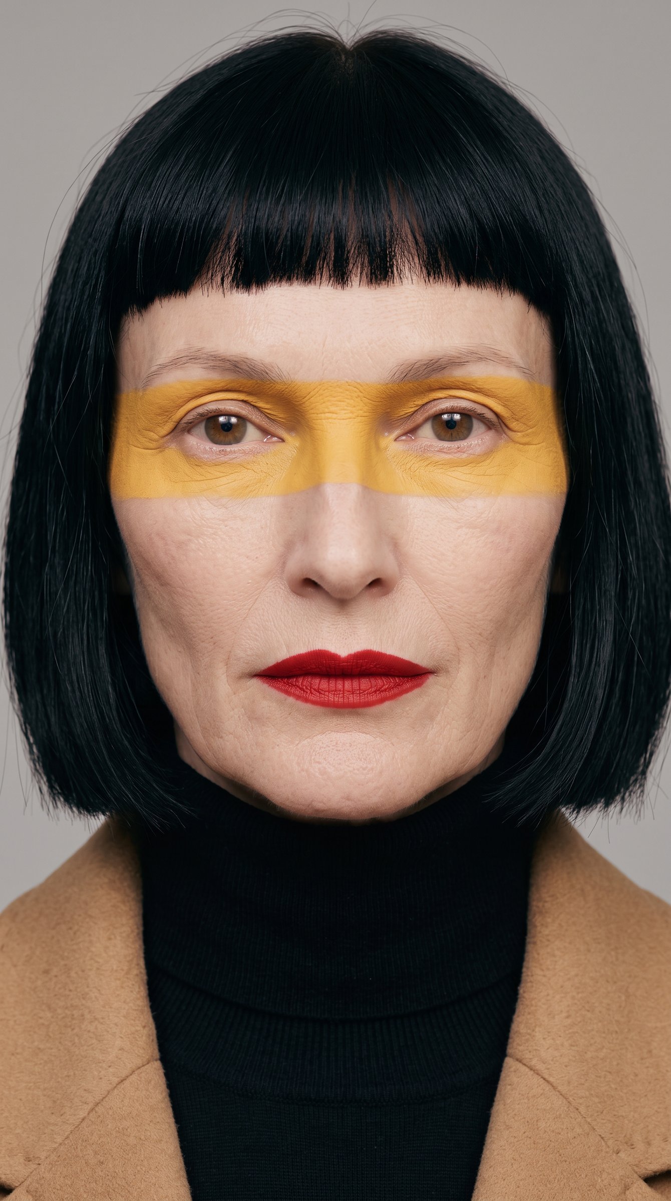 Odile, look 003: a saffron stripe straight across both eyes