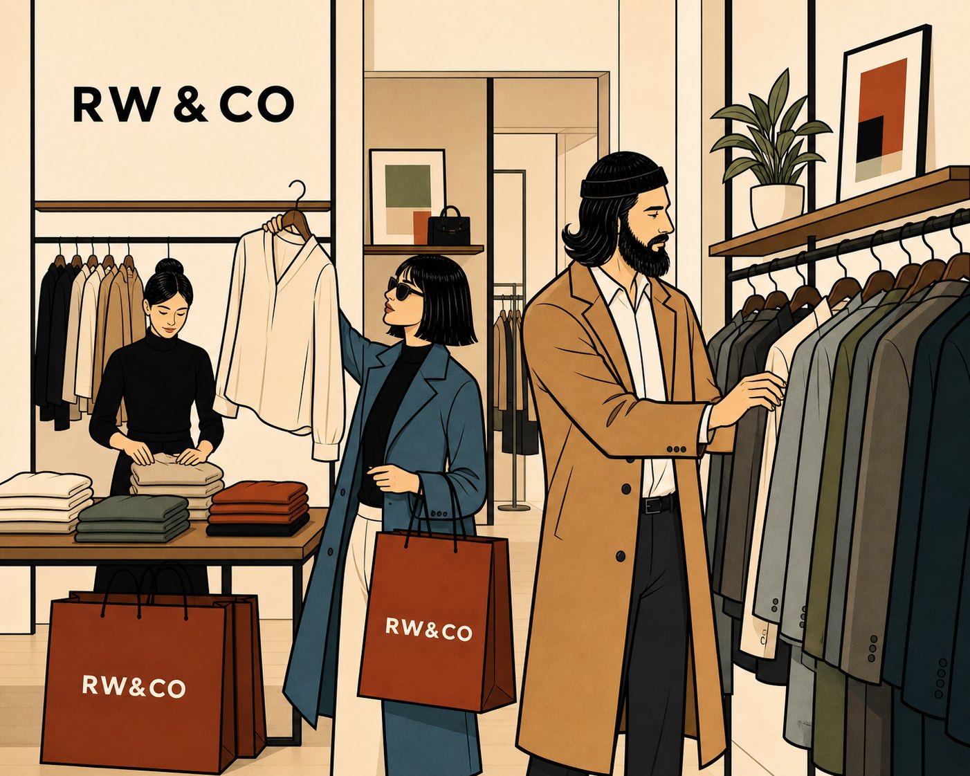 Shopping inside the RW&CO store