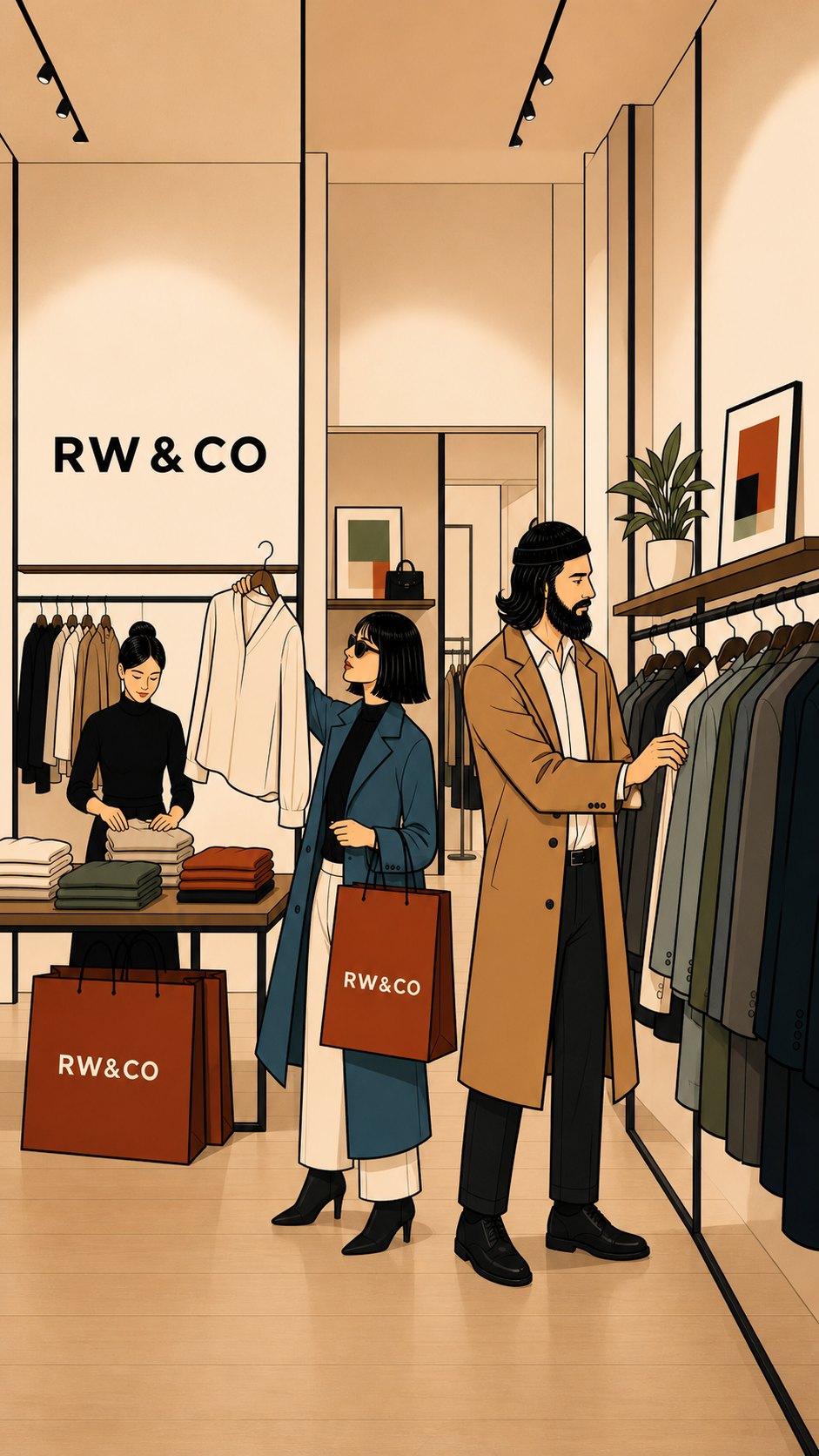 Vertical frame: shopping the rails inside the RW&CO store