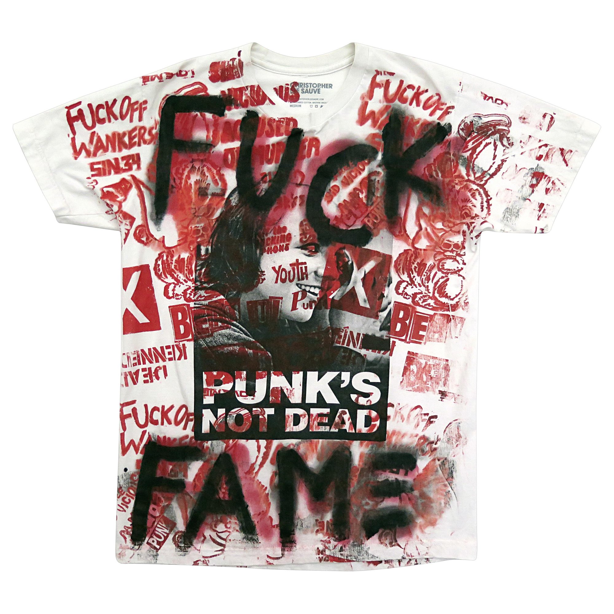 Hand-painted tee: Punk’s Not Dead