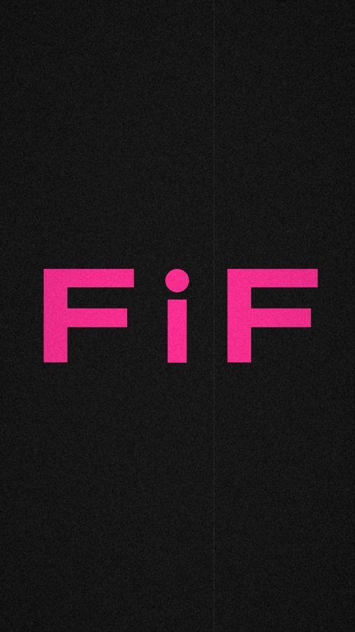 Title card: FiF in pink