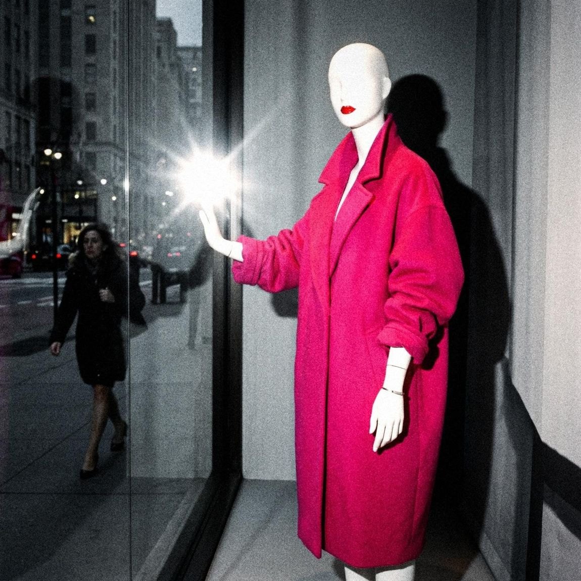 The locked look: Fifth at the window under a hard flash