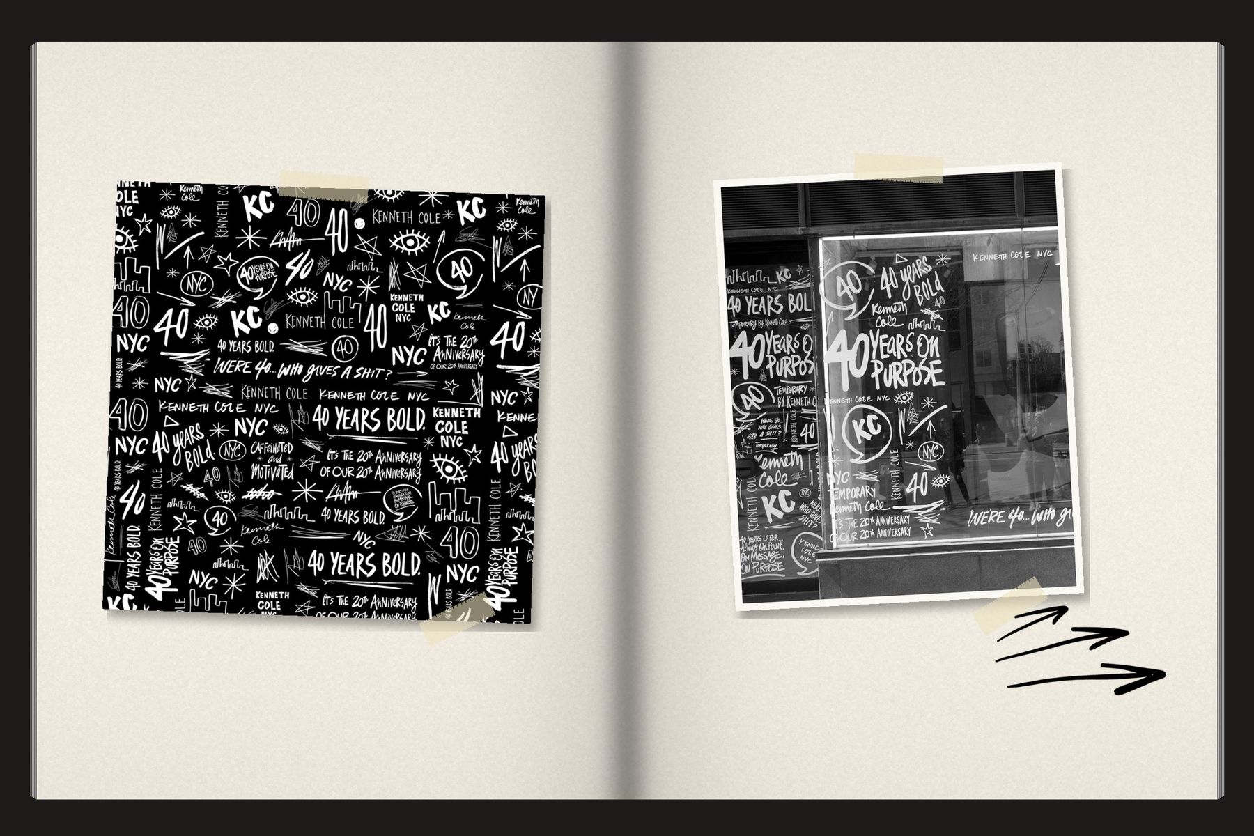 Sketchbook spread: Kenneth Cole, 40 Years Bold