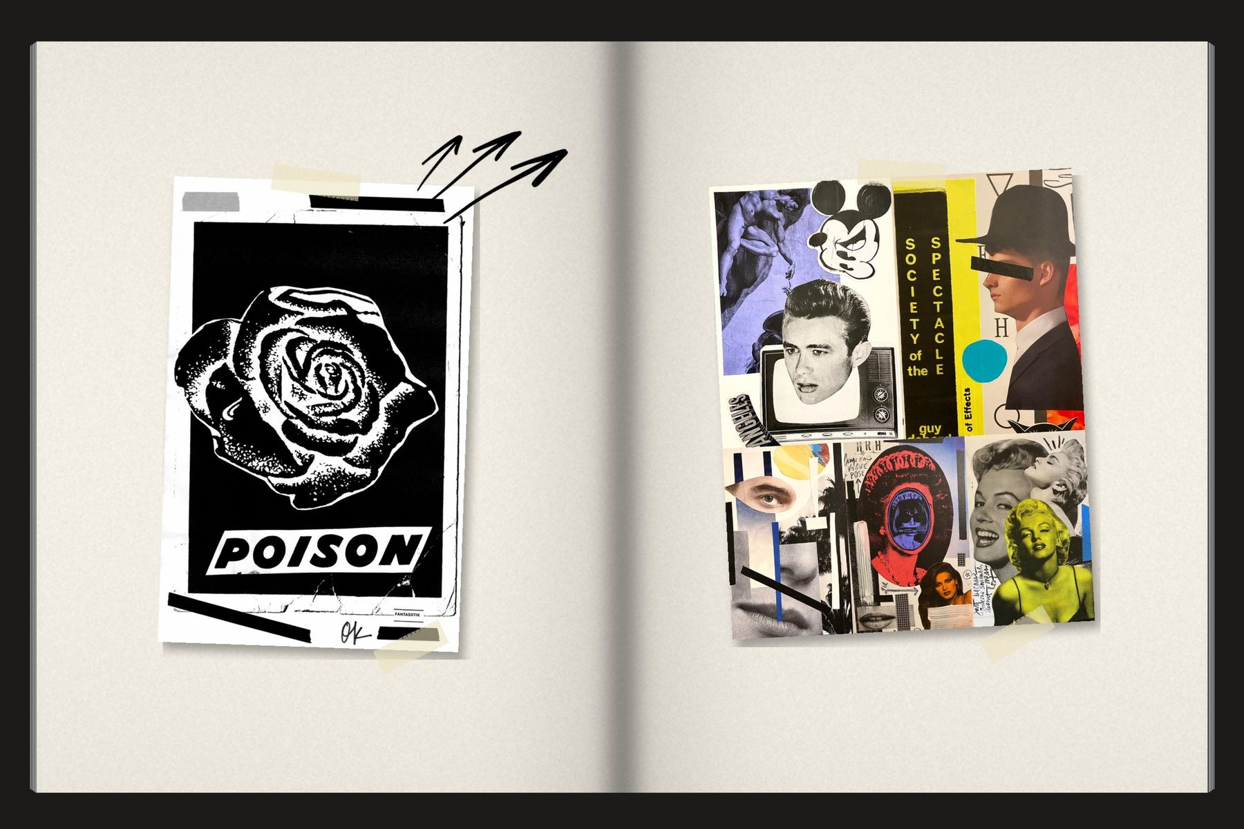 Sketchbook spread: Collage