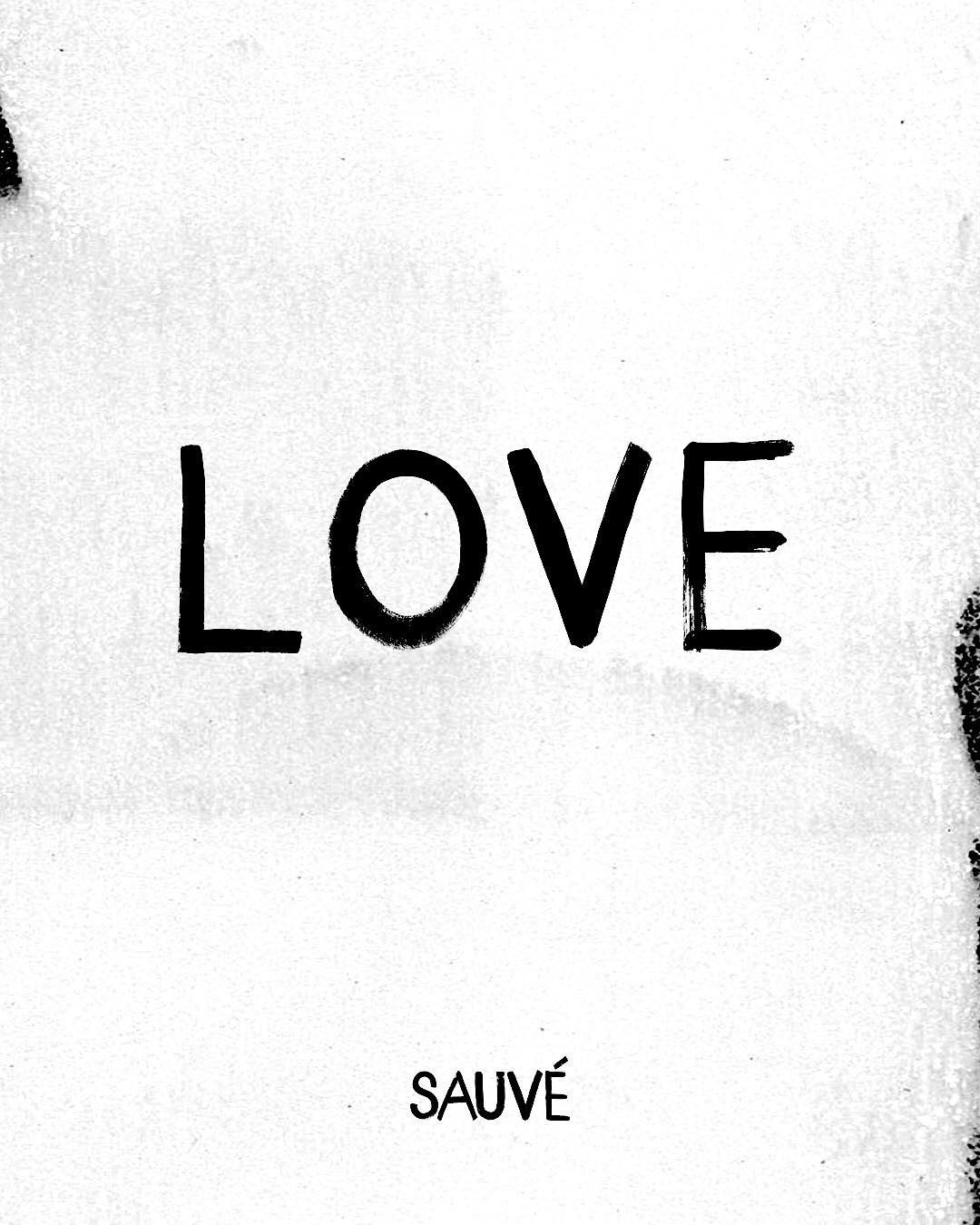 LOVE, painted type, signed Sauvé
