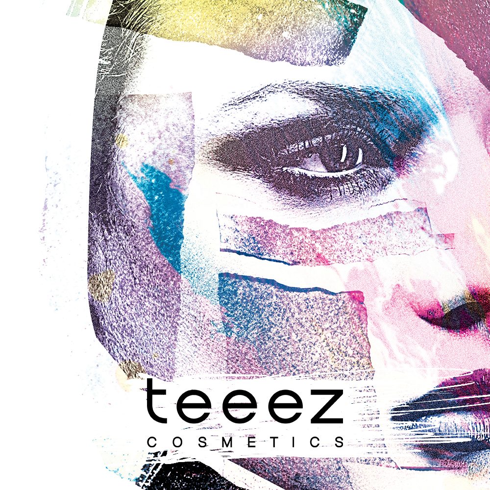 Teeez post: painted and glitter collage over a face