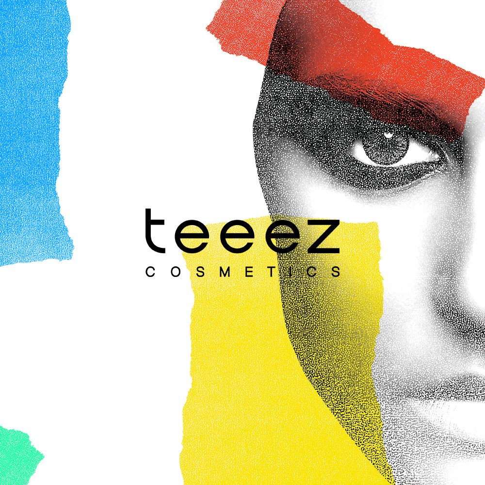 Teeez post: torn paper and halftone collage with the wordmark