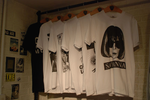 Save Anna tees on a rack, animated