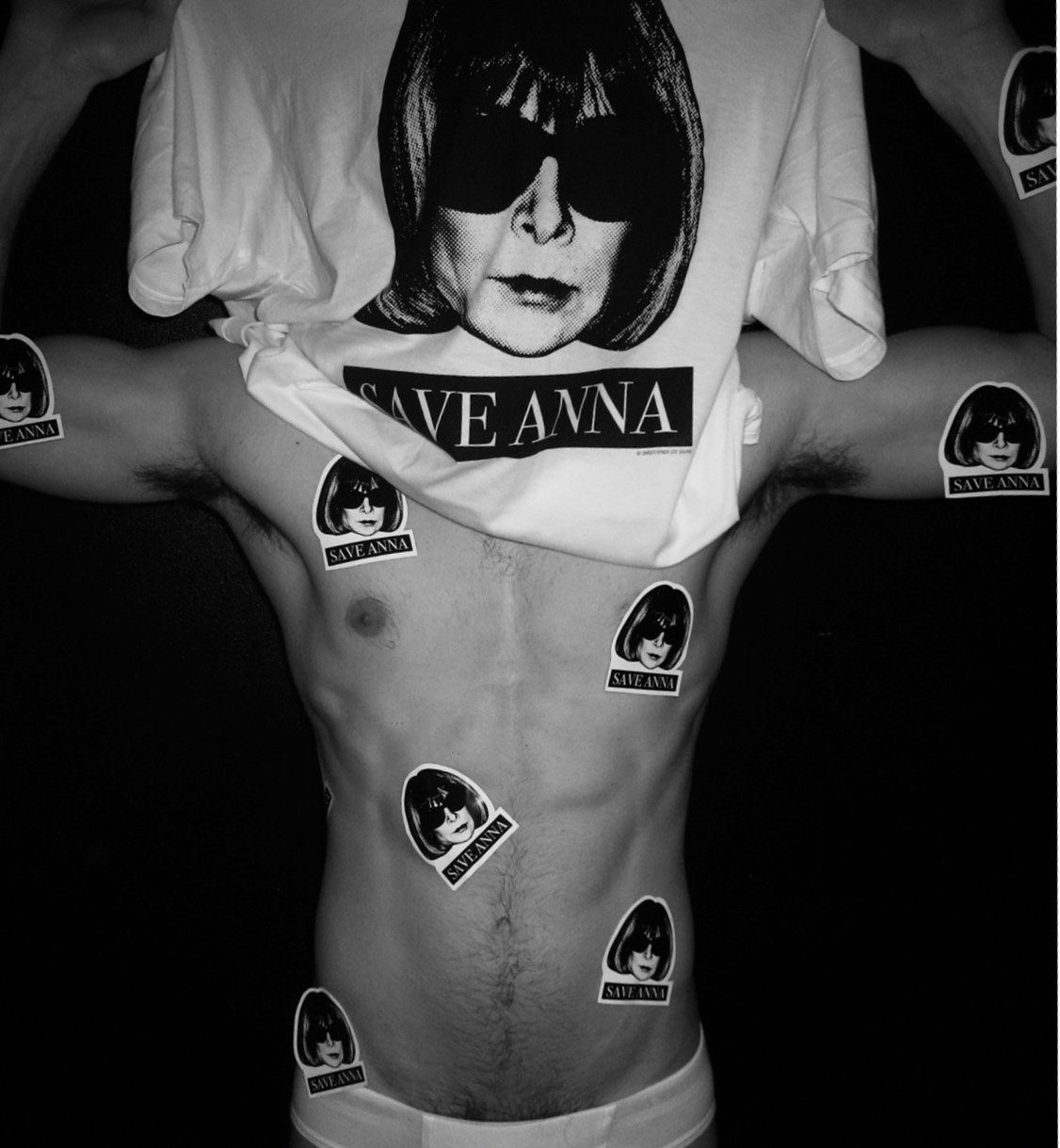 Save Anna stickers on bare skin