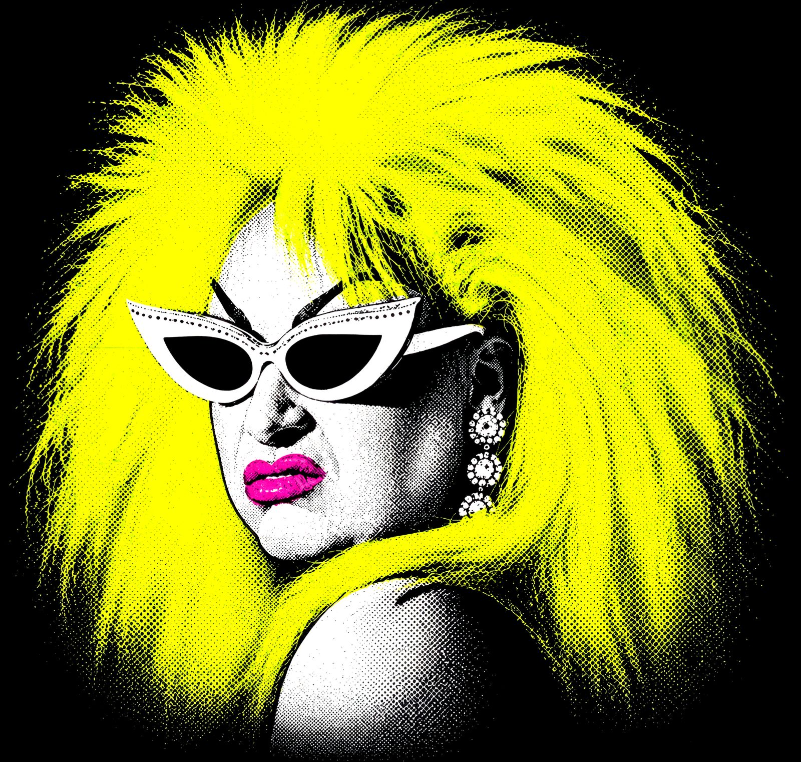 Divine portrait in electric yellow