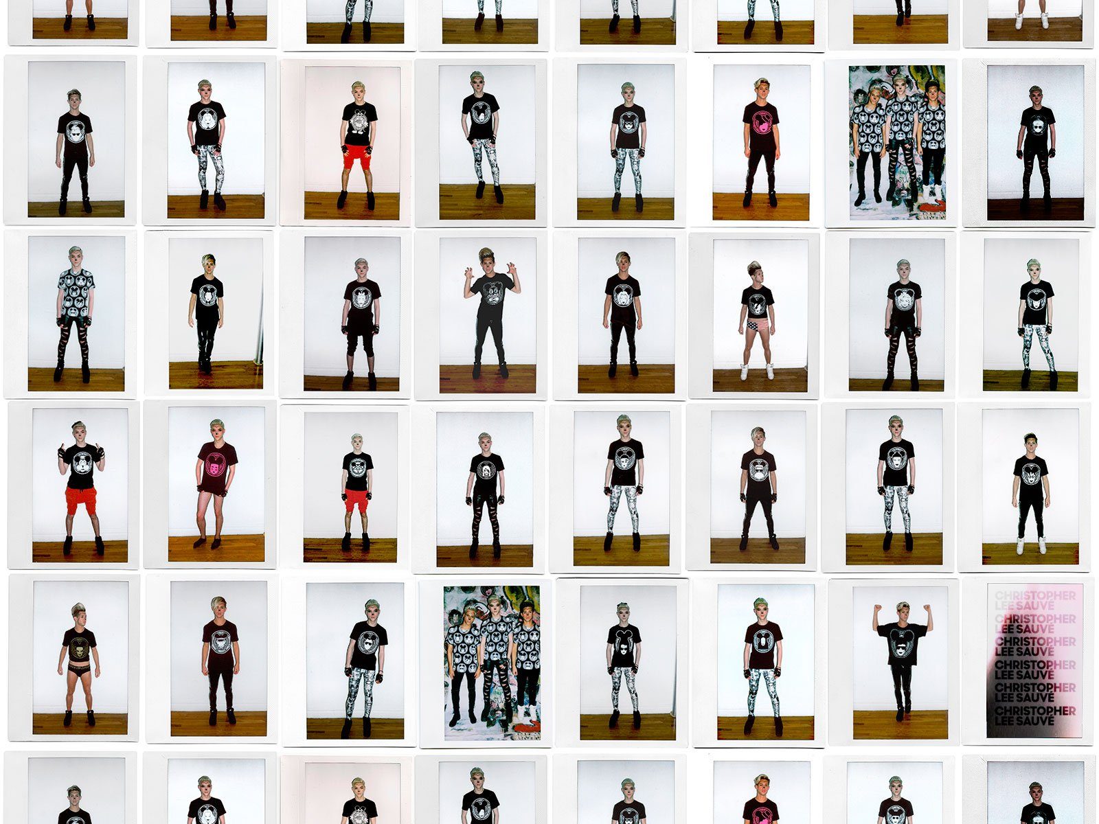 Grid of MadMaus lookbook polaroids