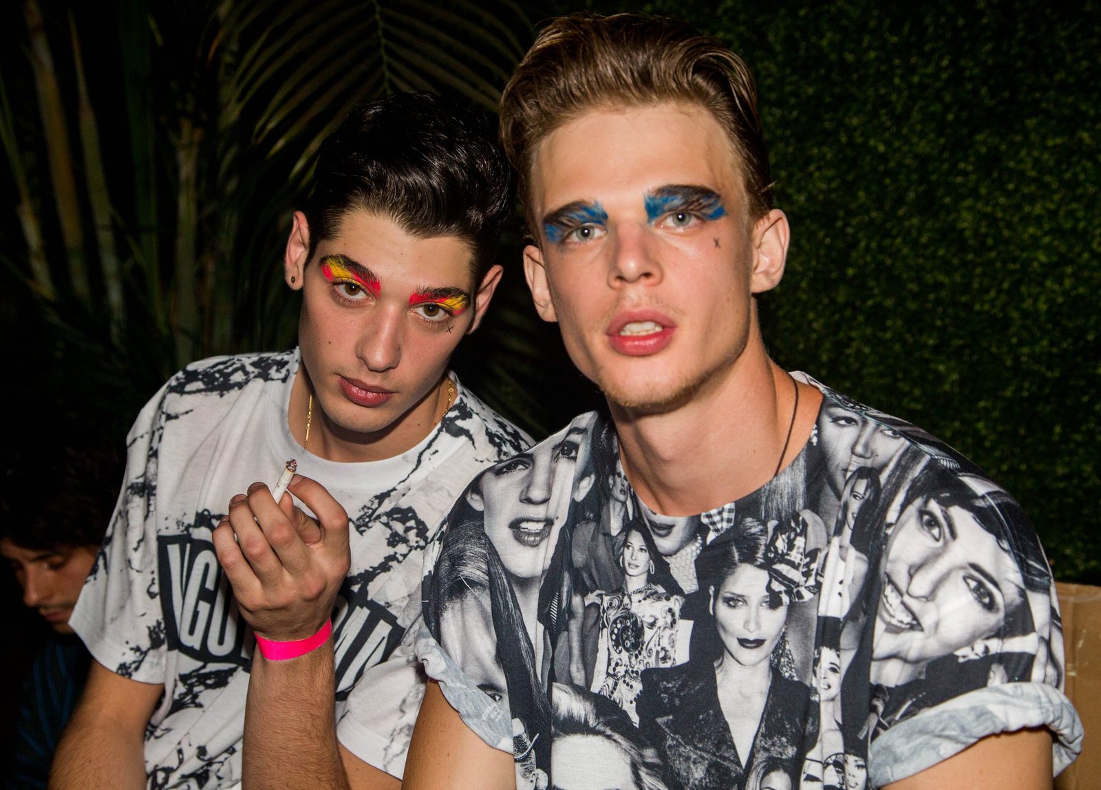 Backstage: two models in Pop Cult Club prints