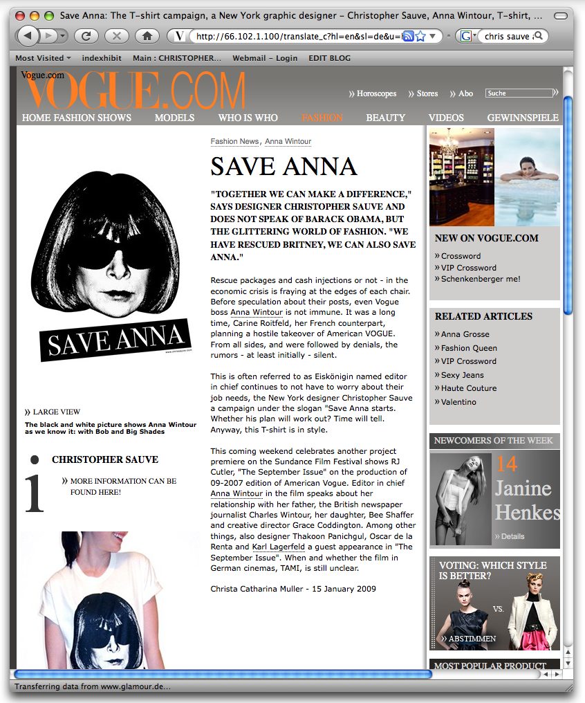 Vogue.de story on Save Anna