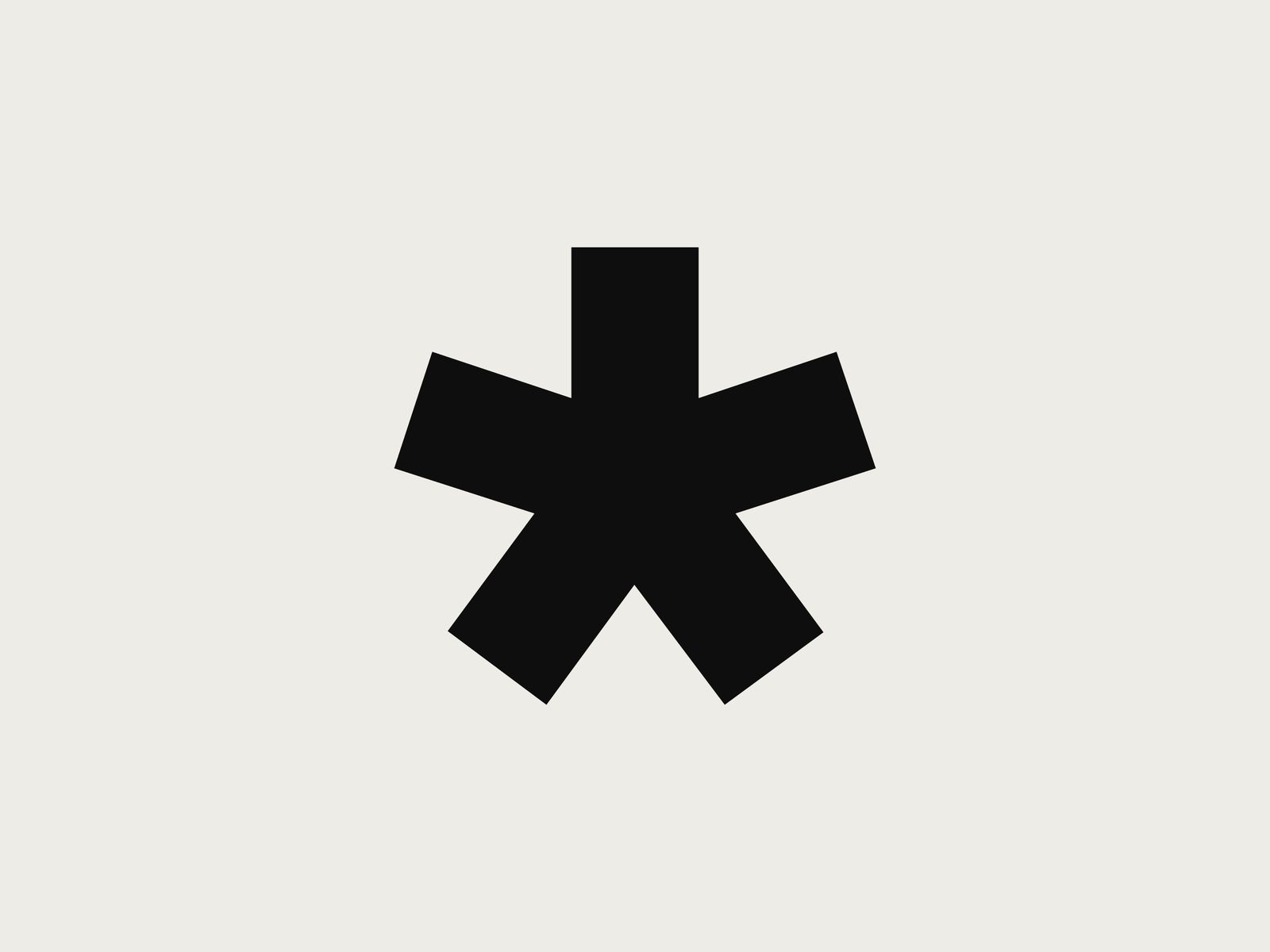 The THESIS asterisk icon, six bold arms in black on warm grey