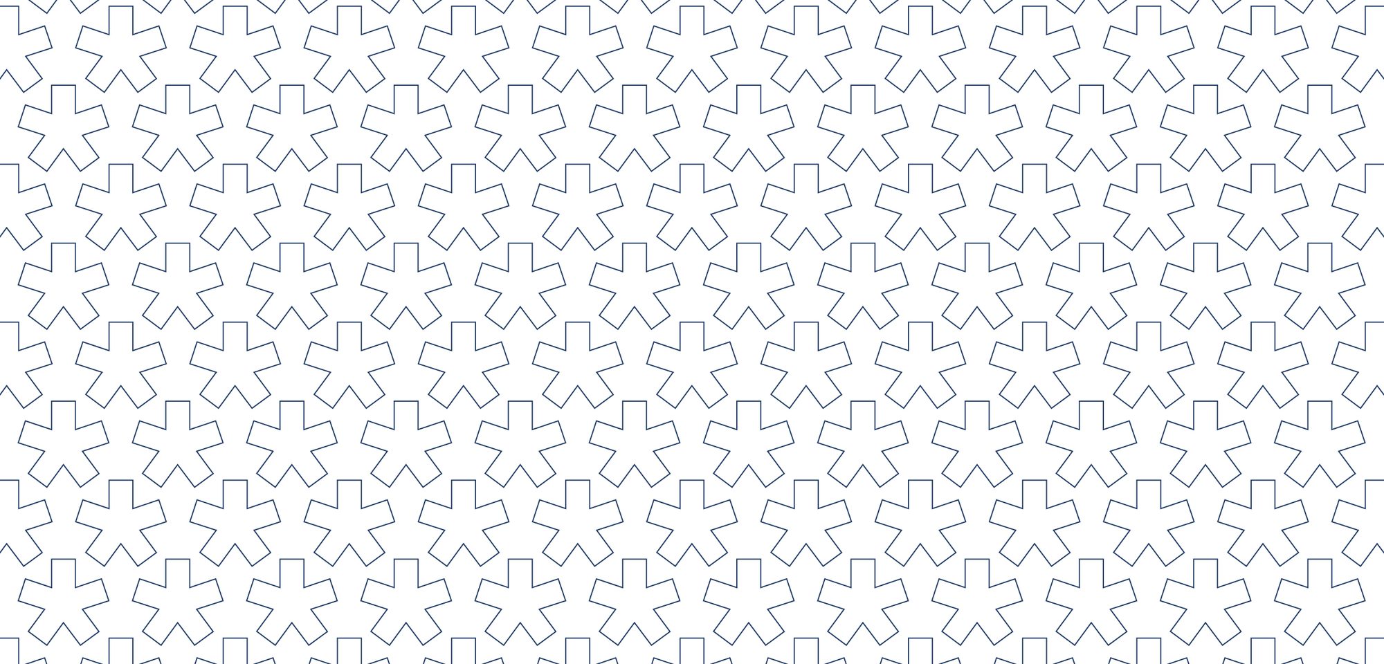 The asterisk drawn in outline and tiled into a lattice