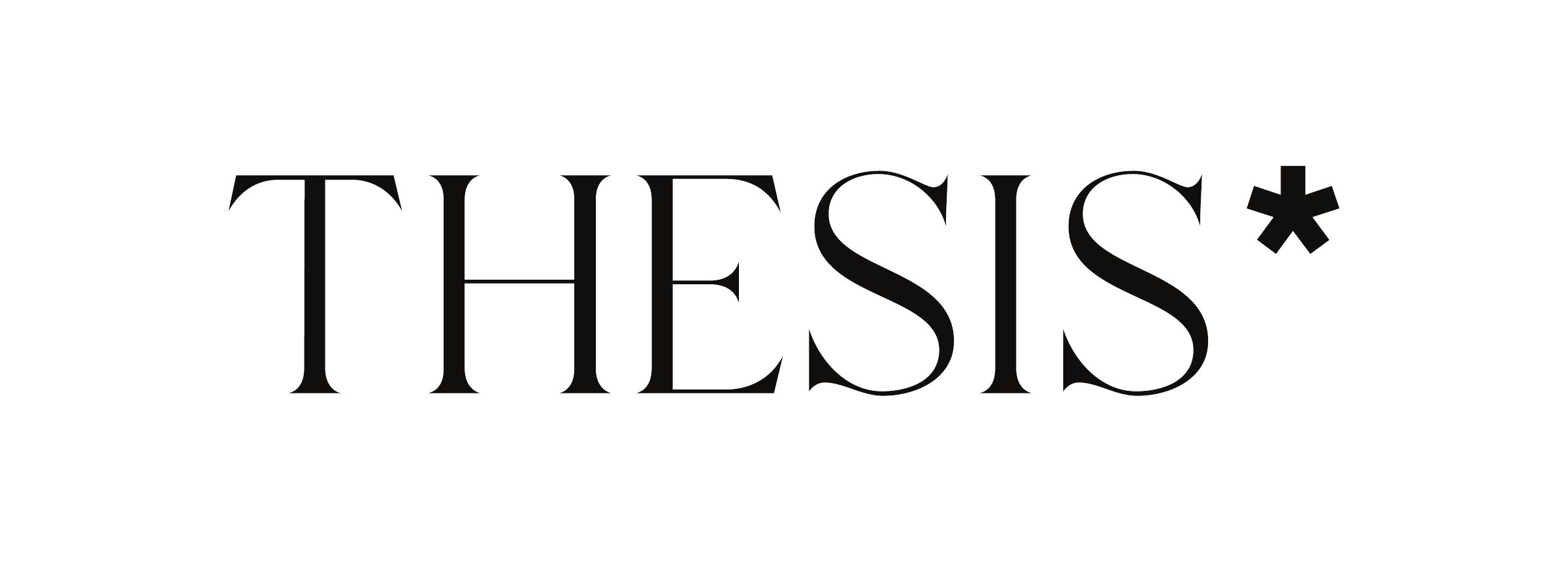 The THESIS wordmark in a high contrast serif with a bold asterisk