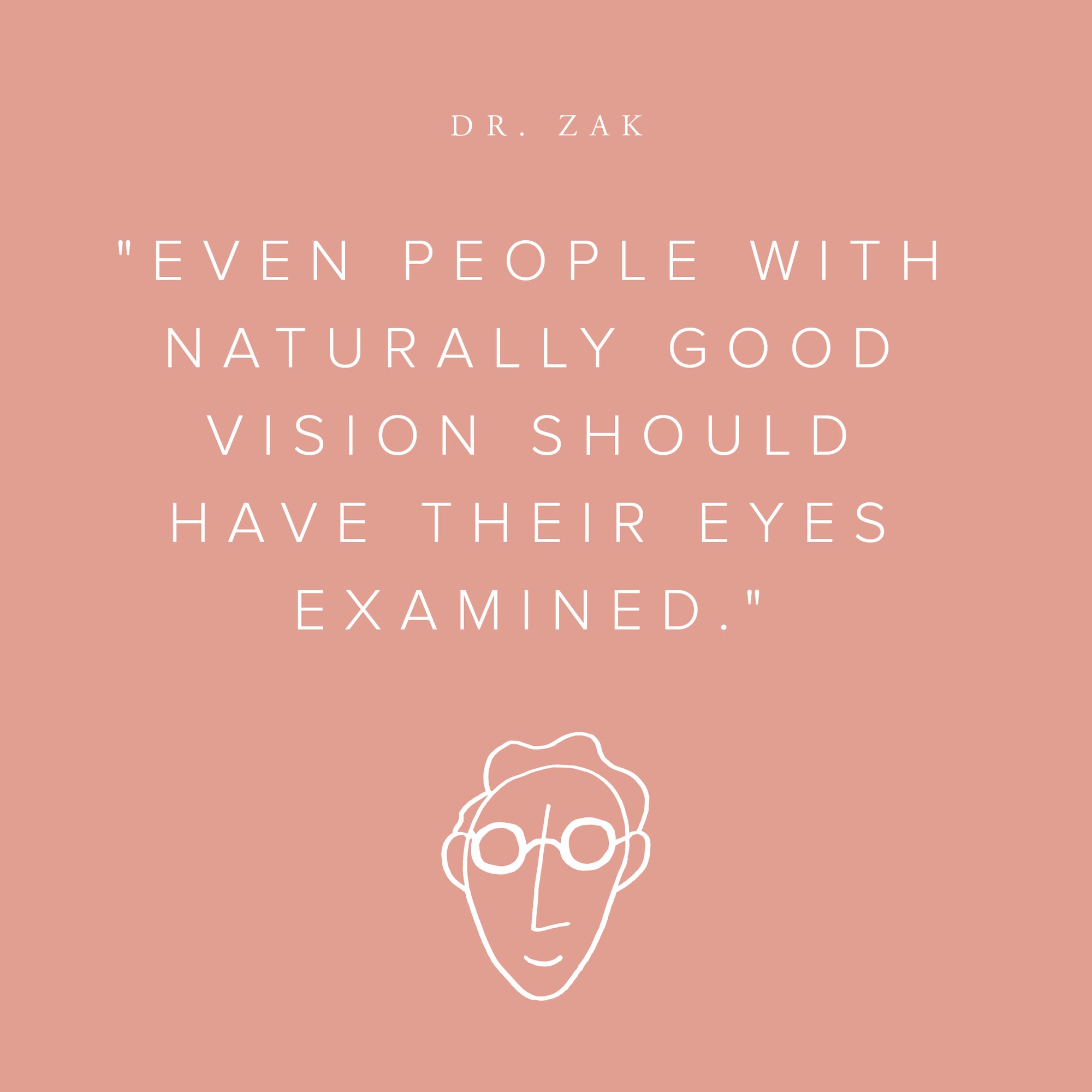 Instagram post: a Dr. Zak quote on pink with a line portrait